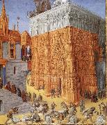 Jean Fouquet The building of the temple to jerusalem, from Flavius Josephus De antiquity skills and wars of the Jews china oil painting reproduction